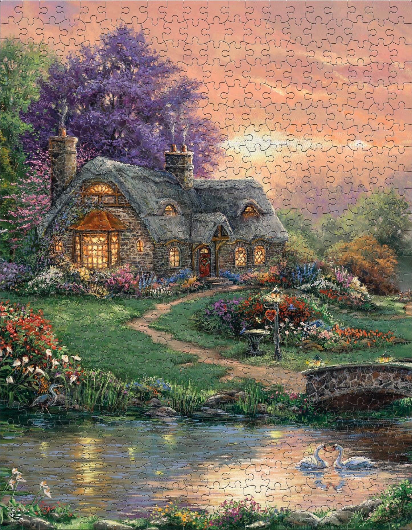 Ceaco - 8 In 1 Multipack - Thomas Kinkade - (2) Round 300 Piece, (4) 550 Piece, (1) 750 Piece (1) 1000 Piece Jigsaw Puzzles