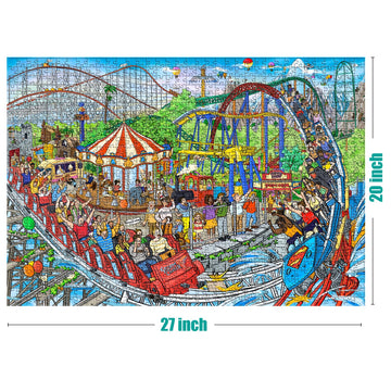 Antelope - 1000 Piece Puzzle For Adults, Roller Coaster Jigsaw Puzzles 1000 Pieces, Theme Park Puzzle, High Resolution, Matte Fi