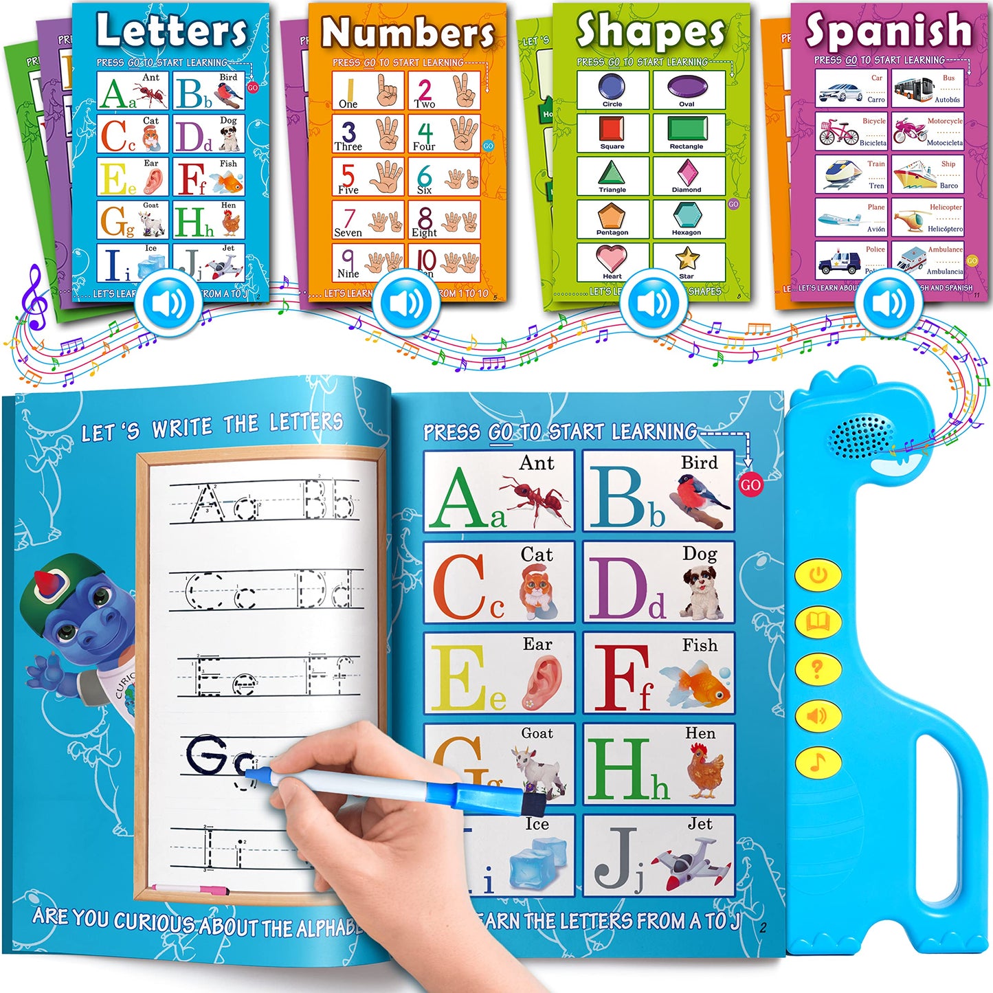 Curious 2 Learn Abc Learning For Toddlers | Learning Resources | English & Spanish Sound Book | Preschool Learning Activities |
