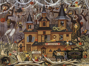 Buffalo Games - Charles Wysocki - Trick or Treat Hotel - 1000 Piece Jigsaw Puzzle For mature-themeds -Challenging Puzzle Perfect for Game Nights - Finished Size is 26.75 x 19.75