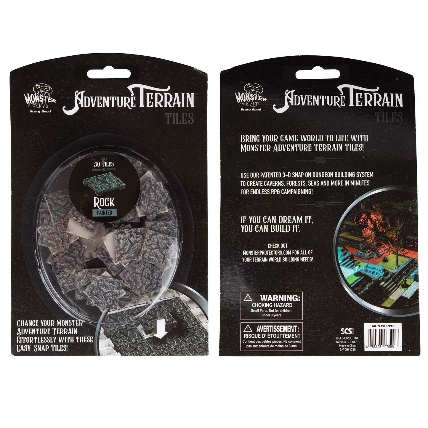Monster Protectors Adventure Terrain- 50 Piece Rock Tile Expansion Pack- Hand-Painted ¬ Tile Set- Amazing Tabletop Terrain In Minute- Customize Your D&D And Pathfinder Dungeons