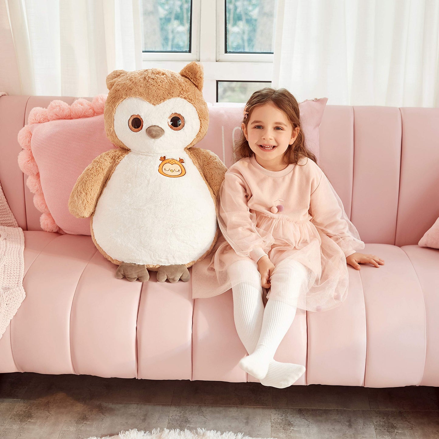 Ikasa Giant Owl Stuffed Animal Plush Toy,23' Large Cute Jumbo Soft Toys,Huge Big Size Plushy Oversized Plushie,Gifts For Kids