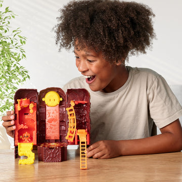 Treasure X Lost Lands Skull Island Lava Tower Micro Playset, 15 Levels Of Adventure. Survive The Traps And Discover 2 Micro Sized Action Figures. Will You Find Real Gold Dipped Treasure?