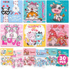 MOVINPE 30 Pack Valentines Day Jigsaw Puzzles with Cards - Multicolored Classroom Exchange Gifts for Kids
