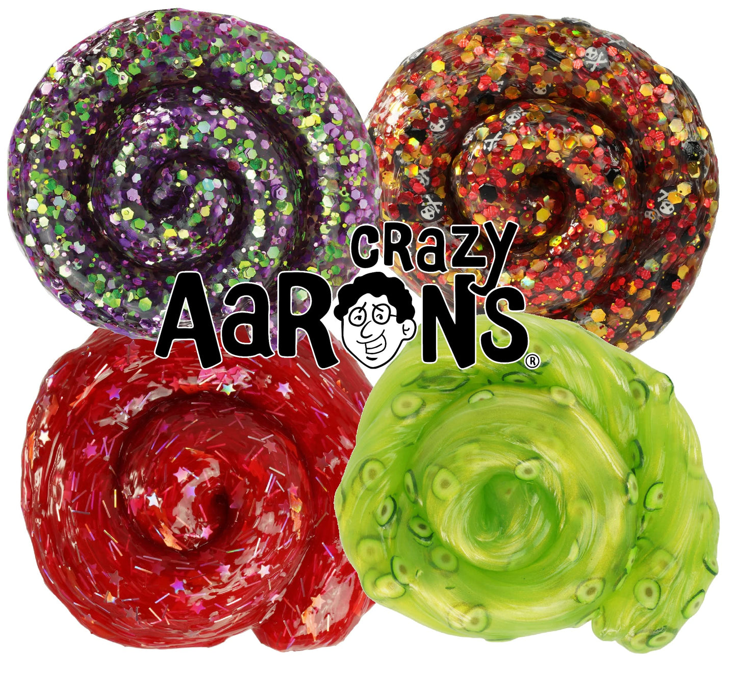 Crazy Aaron'S Putty Mini Tins Loot Box, Rock N' Roll, Pirate'S Cove & Avocado Gift Set Bundle - 4 Pack (13.3G Each)
