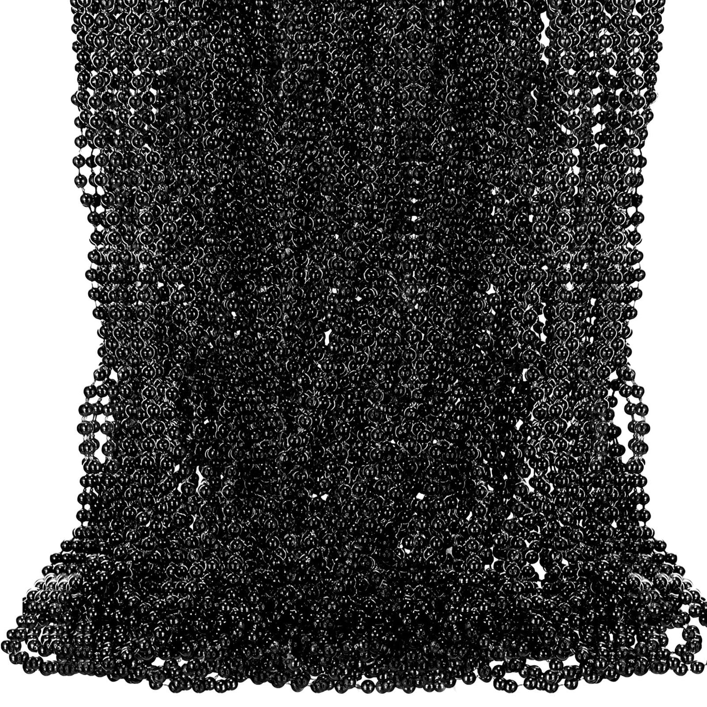 Tigeen 100 Pcs Mardi Gras Beads Necklaces Bulk 30'' Metallic Beaded Necklace for Carnival Madi Gras Parade School Spirit Wear(Bl