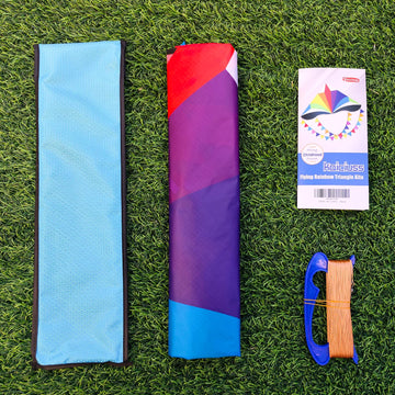 Kaiciuss Large Rainbow Delta Kite For Kids Easy To Fly, Huge Single Line Beach Kite For Adults, 55' X 28' Easy Flying Triangle Kite Comes With 300 Ft String Kite Handle