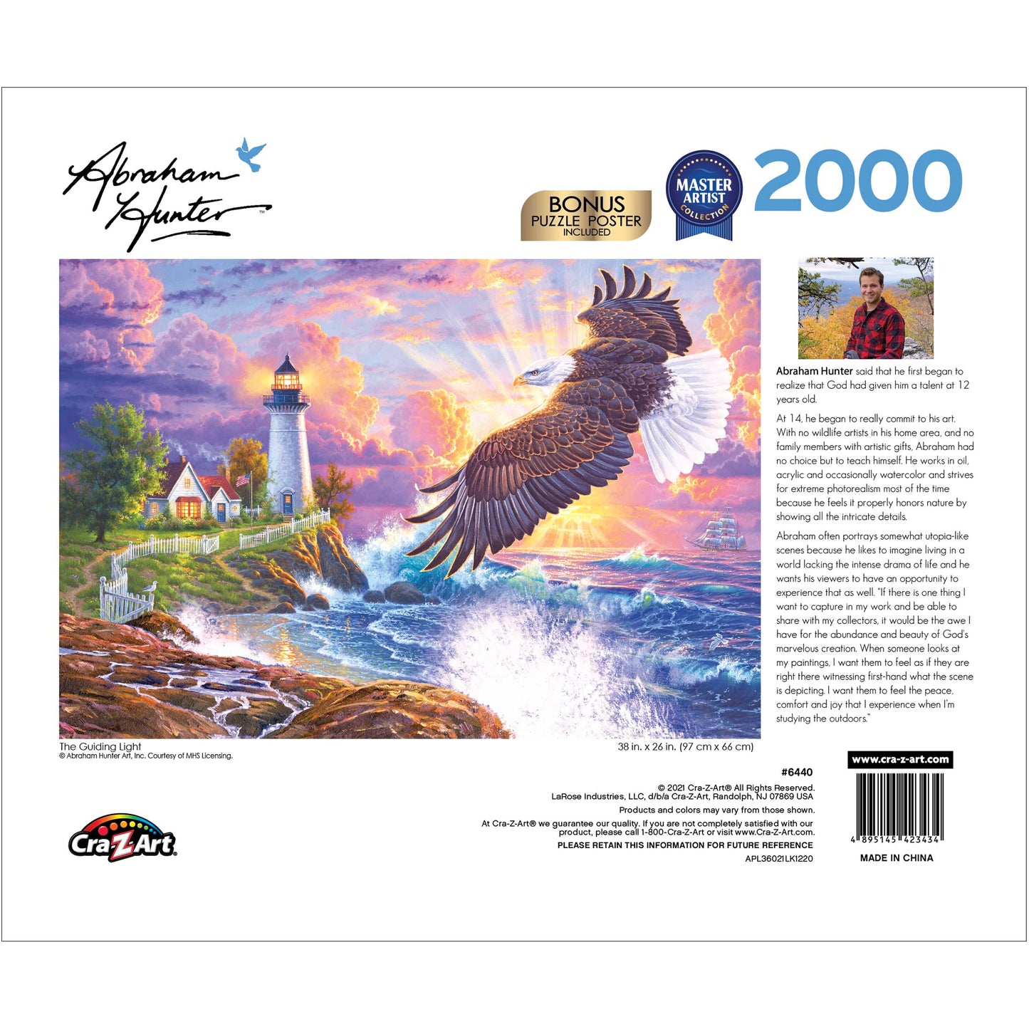 Roseart - Abraham Hunter - The Guiding Light - 2000 Piece Jigsaw Puzzle For Adults