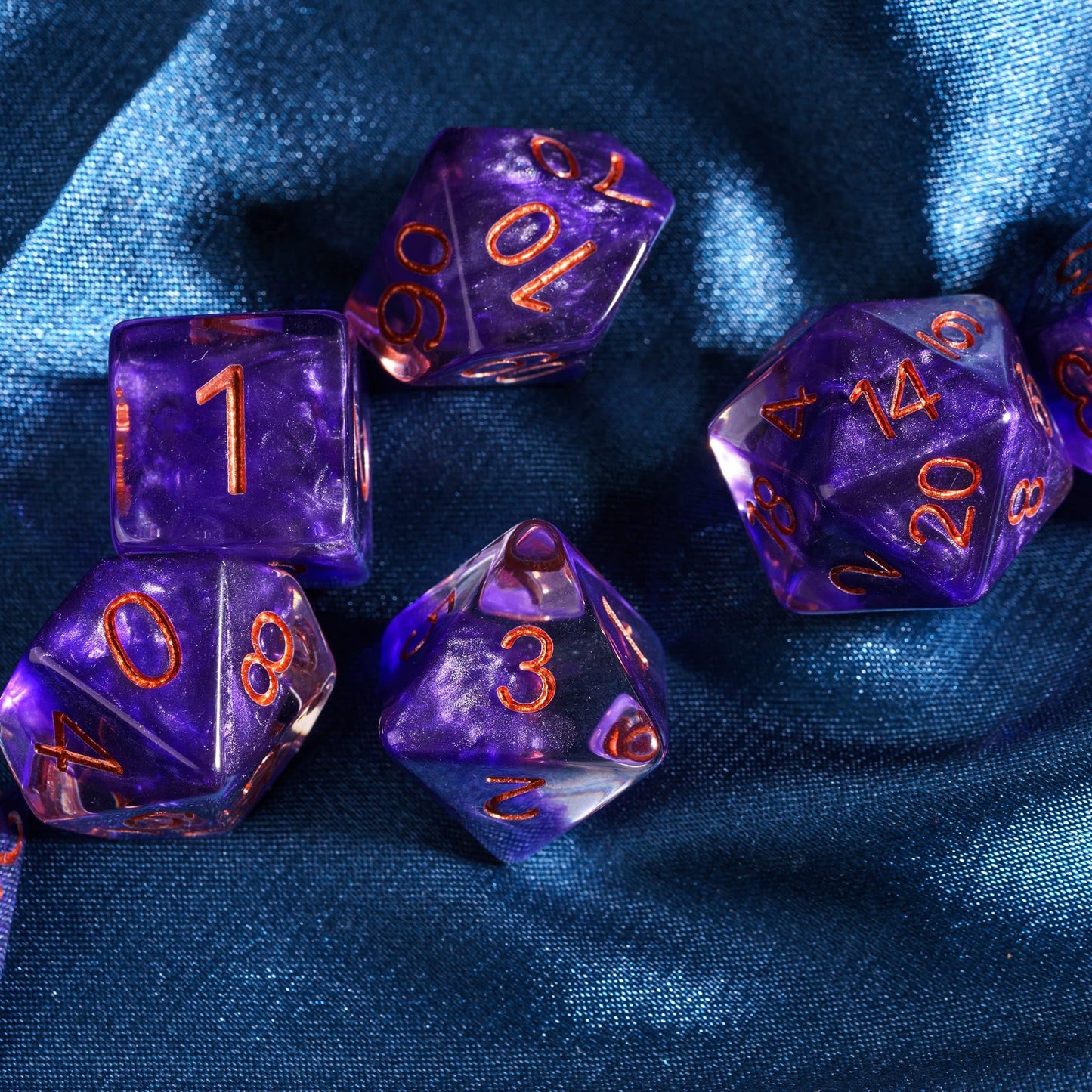HDdais Polyhedral DND Dice Set 7PCS RPG D&D for MTG Dungeons and Dragons Role Playing Game and Other Tabletop Game(Purple)