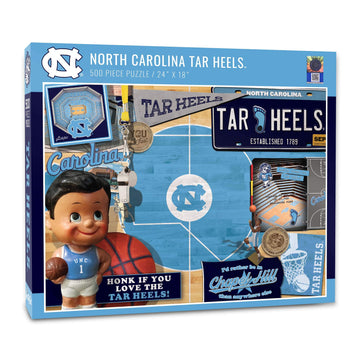 YouTheFan NCAA North Carolina Tar Heels Retro Series Puzzle - 500 Pieces, Team Colors, Large