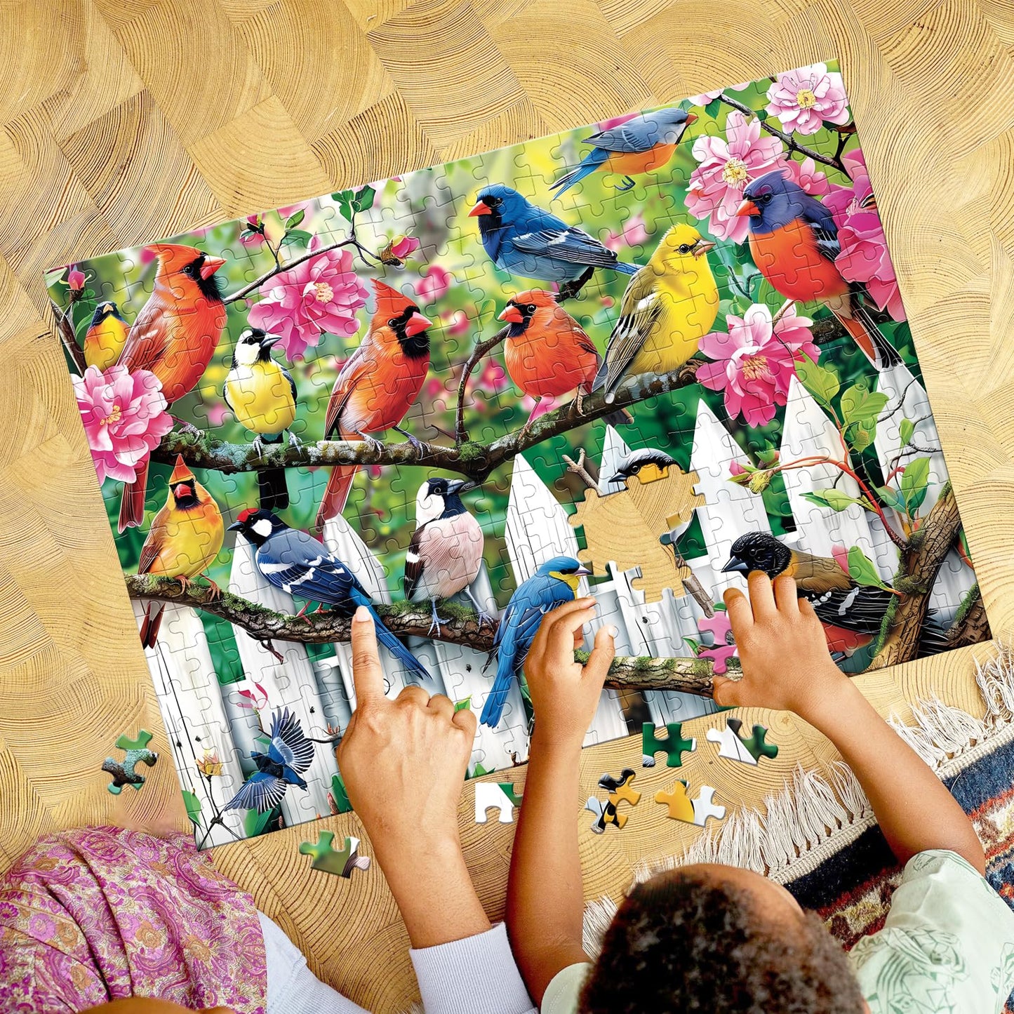 300 Pieces Jigsaw Puzzles For Adults-Morning Serenade Birds Puzzle For Adults Children Elderly-Recycled Paper Puzzle 300 Pieces-