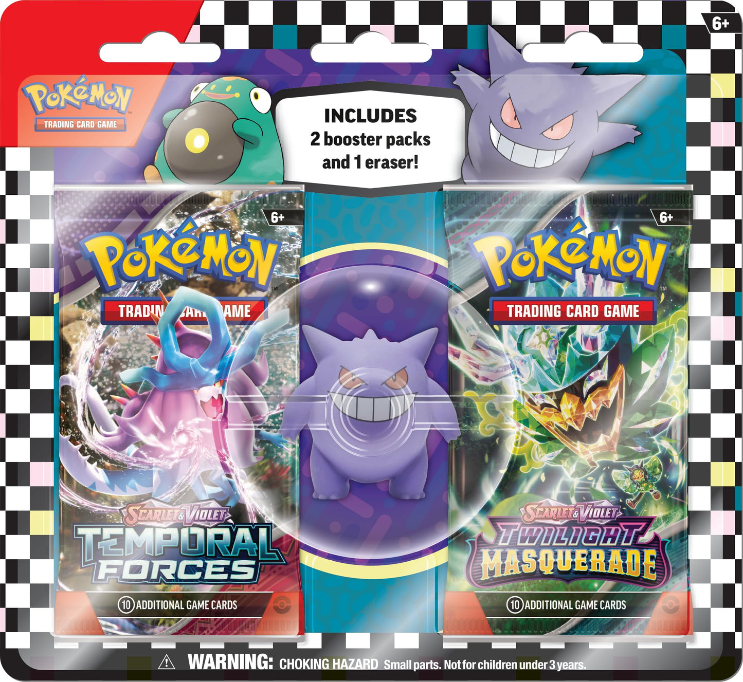 Pok mon TCG: Back to School Eraser Blister - Gengar (1 Eraser & 2 Booster Packs)