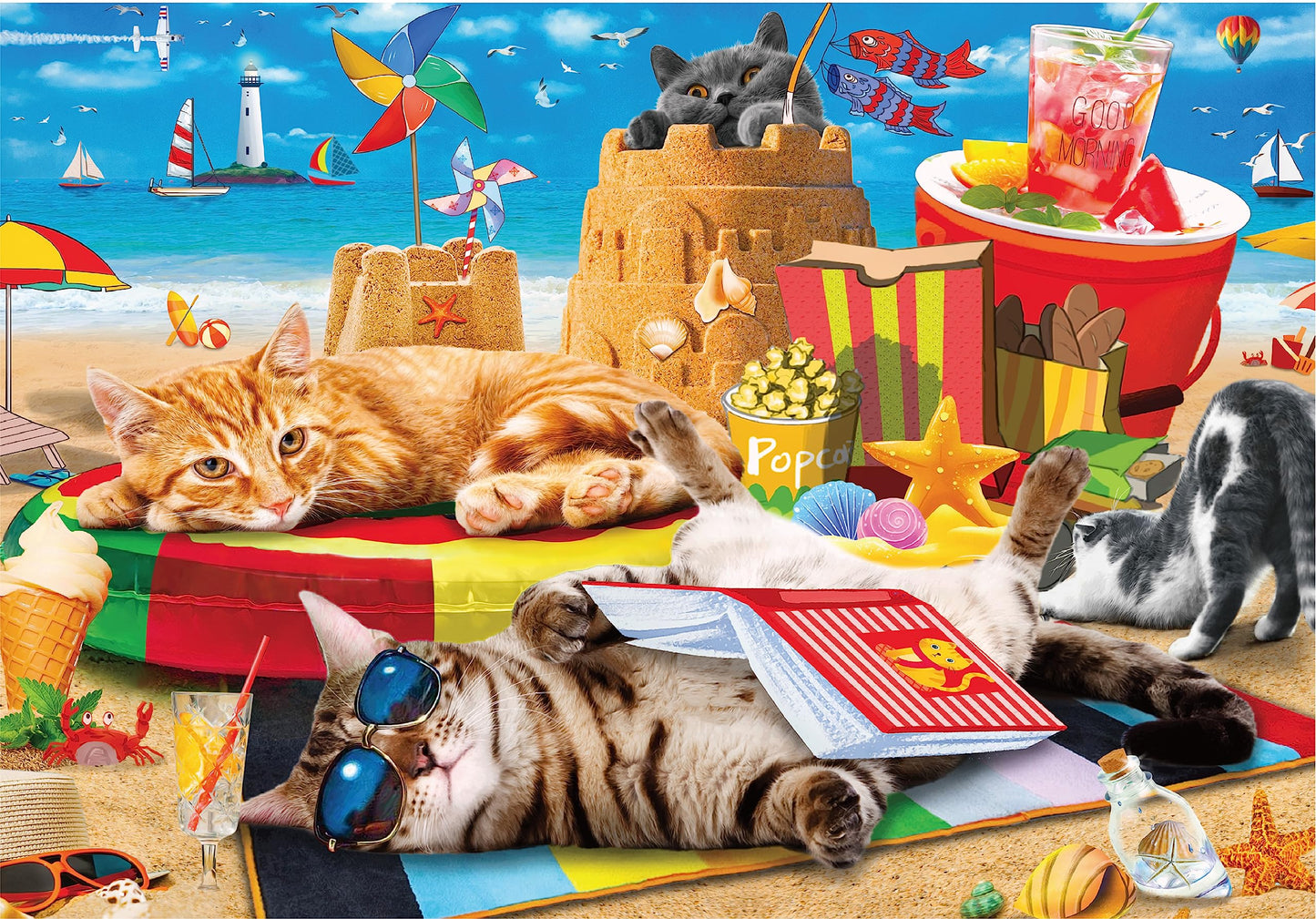 300 Piece Puzzles For Adults Clearance - Jigsaw Puzzles 300 Pieces For Kids Ages 6-8 8-10 10-12 - Beach Vacation