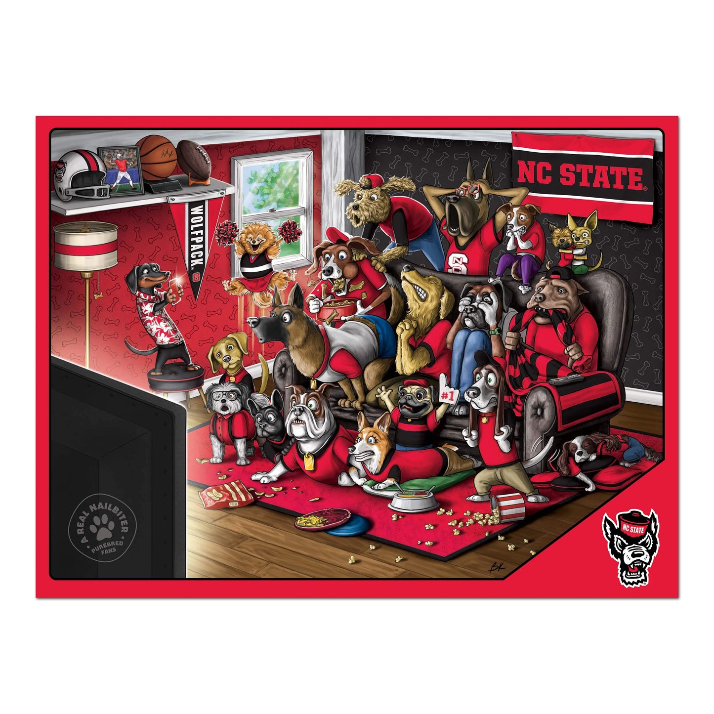 Youthefan Ncaa Nc State Wolfpack Purebred Fans 500Pc Puzzle - A Real Nailbiter