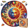 Galactic Enigma - 200 Piece Wooden Puzzles for mature-themeds - 11.3 x 11.3 in - Extra-Thick 5 mm Wood Puzzle Hand-Shaped Pieces Round Mosaic Design - enhanced Gift for Puzzle Lovers by LEOGOR