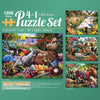 Bits And Pieces - 4-In-1 Multi-Pack - 1000 Piece Jigsaw Puzzles For Adults-Each Measures 20' X 27' (51Cm X 69Cm)-Country Fun By Artist Larry Jones