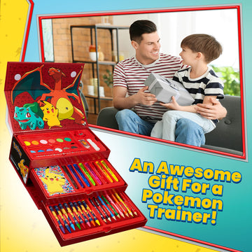 Pokemon Art Set, Colouring Sets for Children, Over 40 Art Supplies for Kids