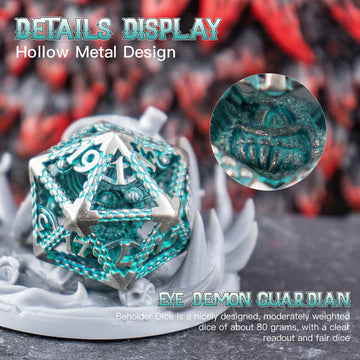 Beholder's Eye DND Dice Set of 7PC, Hollow Dice Set Metal HNCCESG for Dungeons and Dragons Dices or D&D Dice, for RPG Role Playi