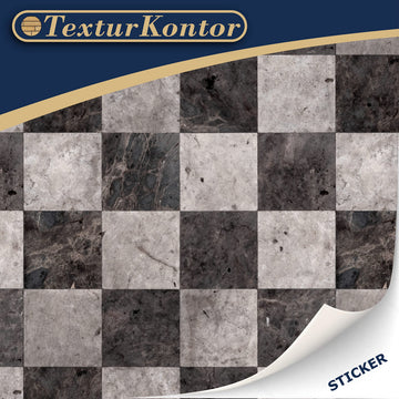 3 Sheets Self Adhesive Floor Tiles For Dollhouse 1:12 Scale (Checkerboard Pattern Marble)