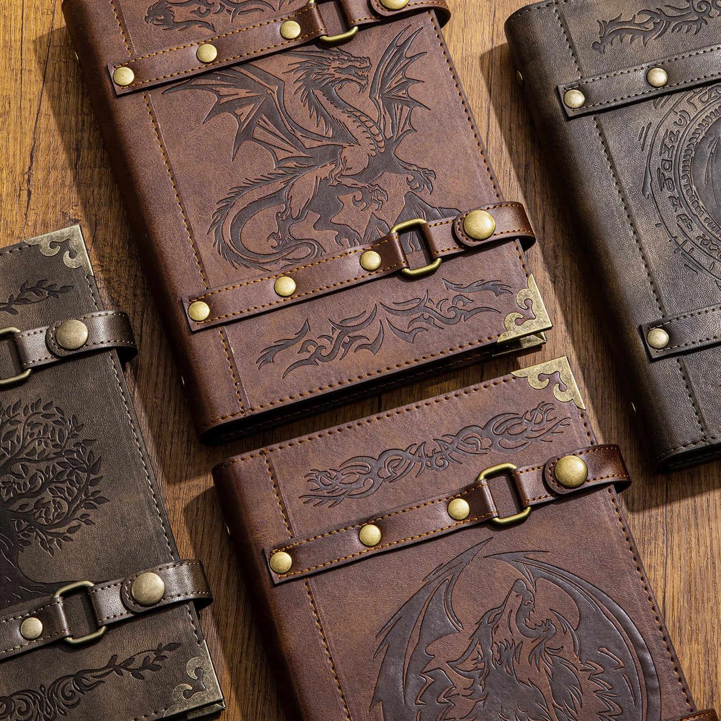 DDFE 4 Pocket Card Binder for 240 Cards enhanced Trading Card Binder Portable Card Collection Binder Collector Card Album Card Folder For MTG CG Sports Cards Game Cards(x3-Dragon Totem-Khaki)