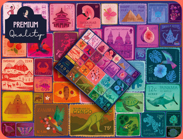 Elena Essex 2000 Piece Puzzle - Stamp Collection 2000 Piece Puzzle for mature-themeds Puzzles for mature-themeds Colorful Rainbow Gradient Size 39x30 inches