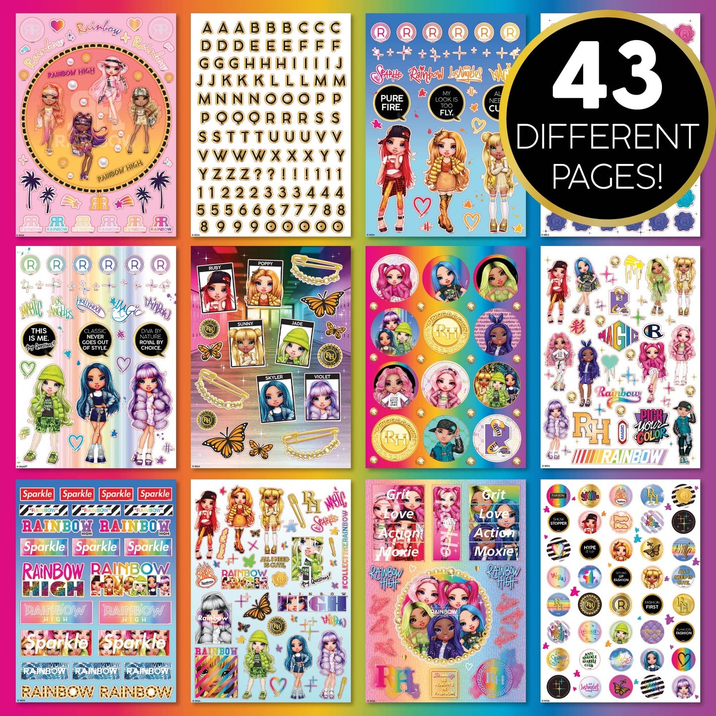 Rainbow High 1500+ Fashion First Stickers By Horizon Group Usa
