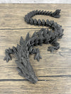 Munnygrubbers - Xl 26' Crystal Dragon Fidget Toy - Heavy Duty - 3D Printed Flexible Articulating Dragon Plastic Collectible Figurine - Surprise Egg Compatible - (Shiny Black Dragon)