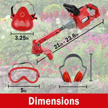 TeganPlay Kids Trimmer Toy | Toddler Landscaping Gardening Tools and Equipments with Lights and Sounds| Includes Mask Safety Goggles and Earmuffs