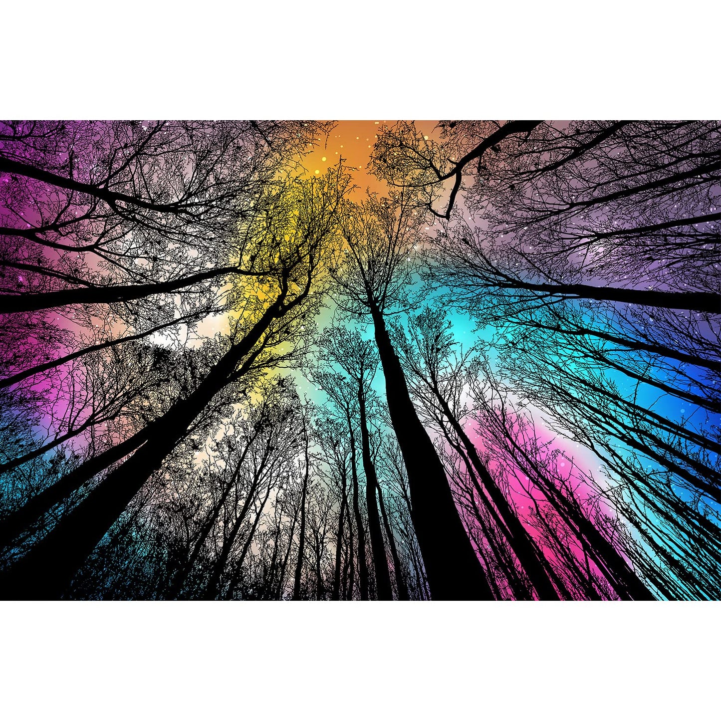 Bgraamiens Puzzle-Forest Under Starry Night-1000 Pieces Gradient Magic Colorful Puzzle For Adult,Hard Challenge Puzzle For Adult