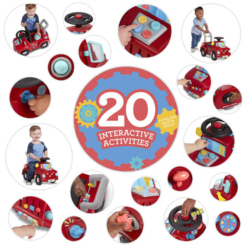 Radio Flyer Tinker Truck - Kids Car with Lights & Sounds, Large, Plastic, Red, Model 604EAZ, for Ages 1-3