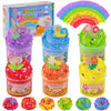 6 Pack Butter Slime Kit, Rainbow Slime For Kids, With Flower Slime Charms & Add-Ins, Slime Party Favors Sensory Toys, Holiday Bi