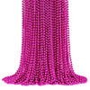 YAXINRUI 72 PCS Metallic Hot Pink Bead Necklaces, 33 Inch 7 mm Mardi Gras Beads Bulk Round Cancer Awareness Beads Necklaces for