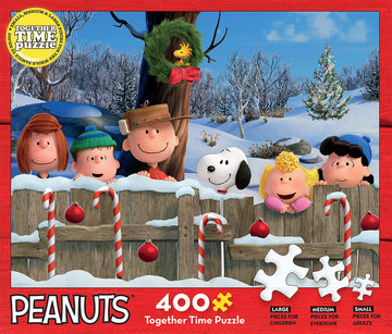 Ceaco - Together Time Collection - Holiday - Fence, (3) Piece Sizes - Standard, Medium, And Oversized 400 Piece Jigsaw Puzzle