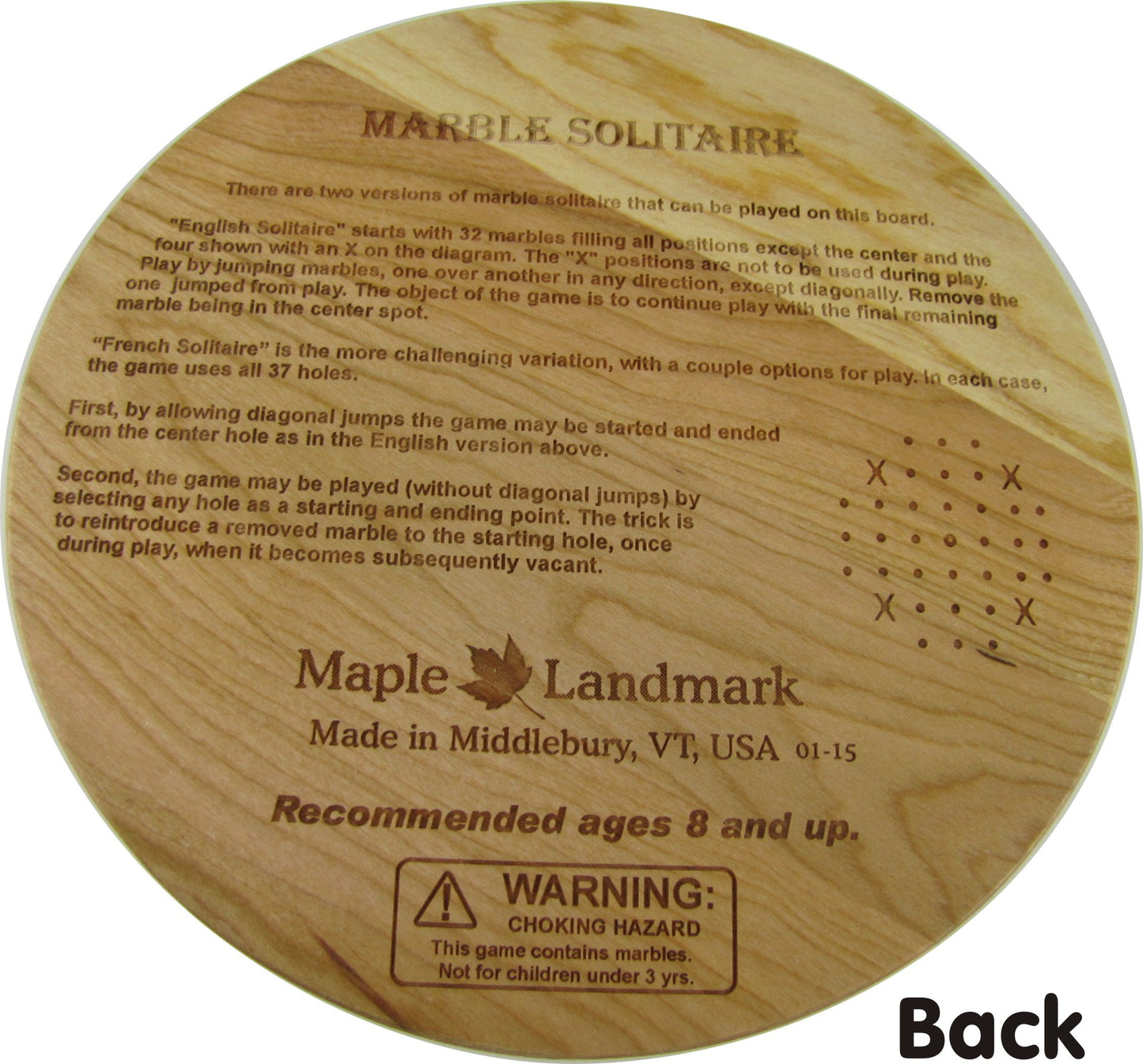 Marble Solitaire - Made In Usa