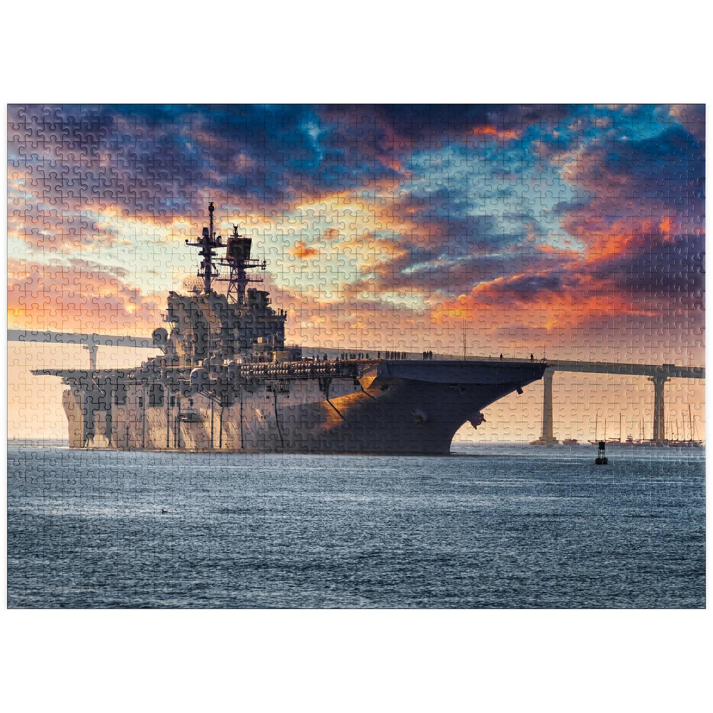 Mypuzzle A U.S. Navy Ship Leaves San Diego Bay And Heads Into The Pacific Ocean - Premium 1000 Piece Jigsaw Puzzle For Adults