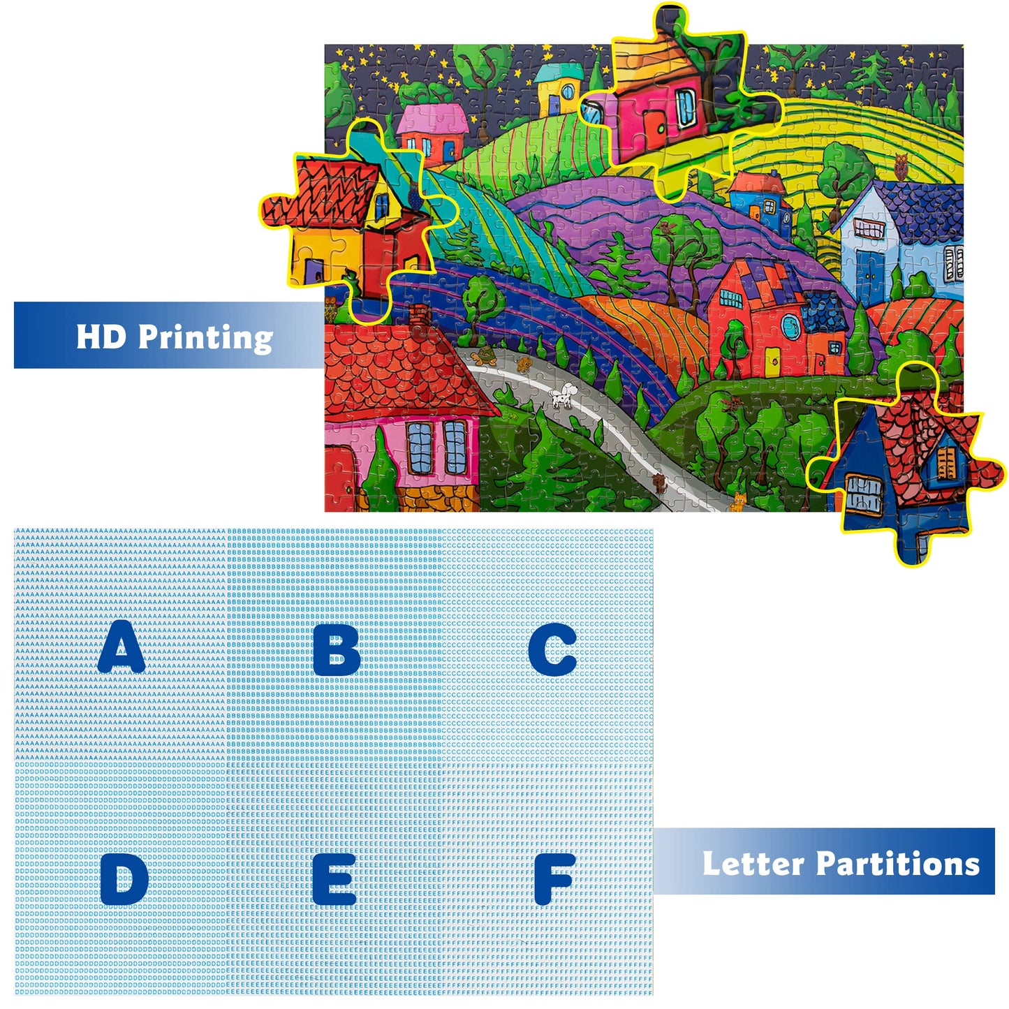 Lavievert Jigsaw Puzzle 500 Piece Puzzle For Adults And Kids - Village Under The Stars