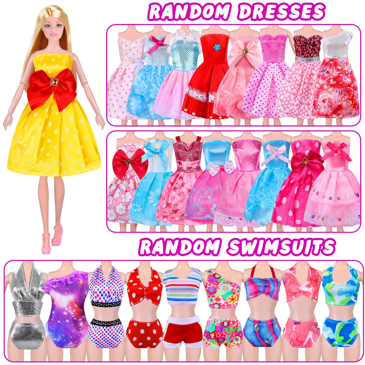 Doll Closet Playset With Doll, 342 Pcs Clothes And Accessories, Princess Dresses Top Pants Swimsuits Wardrobe Shoes Hangers And Other Accessories, Doll Dress Up Toys For Girls Toddlers Gift Toys