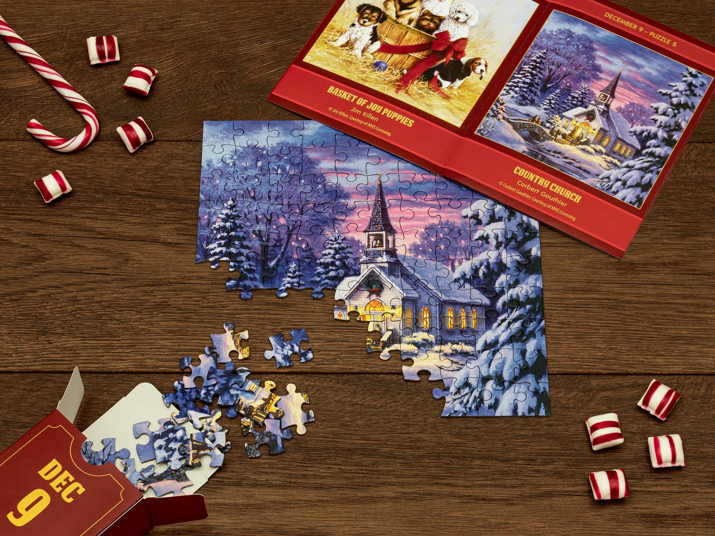 Unique Jigsaw Puzzle Advent Calendar 2024 – Collection Of Twelve 100-Piece Puzzles, 12 Days Of Xmas Holiday Countdown, Fun For Kids, Adults And Family, Licensed Artwork From 12 Well-Known Artists