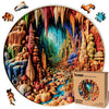 Cavernous Spectrum - 500 Piece Wooden Puzzles for mature-themeds - 18 x 17.9 in - Extra-Thick 5 mm Wood Puzzle Hand-Shaped Pieces Round XL Mosaic Design - enhanced Gift for Puzzle Lovers by LEOGOR