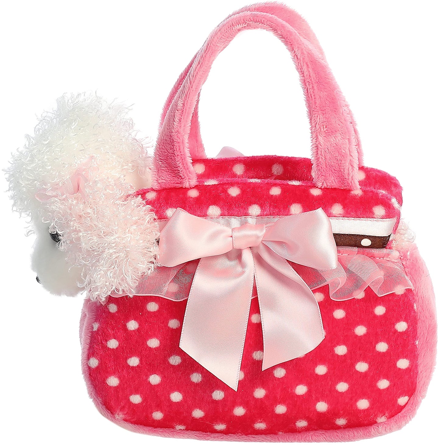 Aurora® Fashionable Fancy Pals™ Fancy Pink Polka Dot™ Stuffed Animal - On-The-Go Companions - Stylish Accessories - 8 Inches