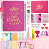 Adusriz Princess Diy Journal Kit For Girls 8-12, 50+Pcs Gifts For Tween & Teen Girls, Scrapbook & Diary Supplies Set, Journaling