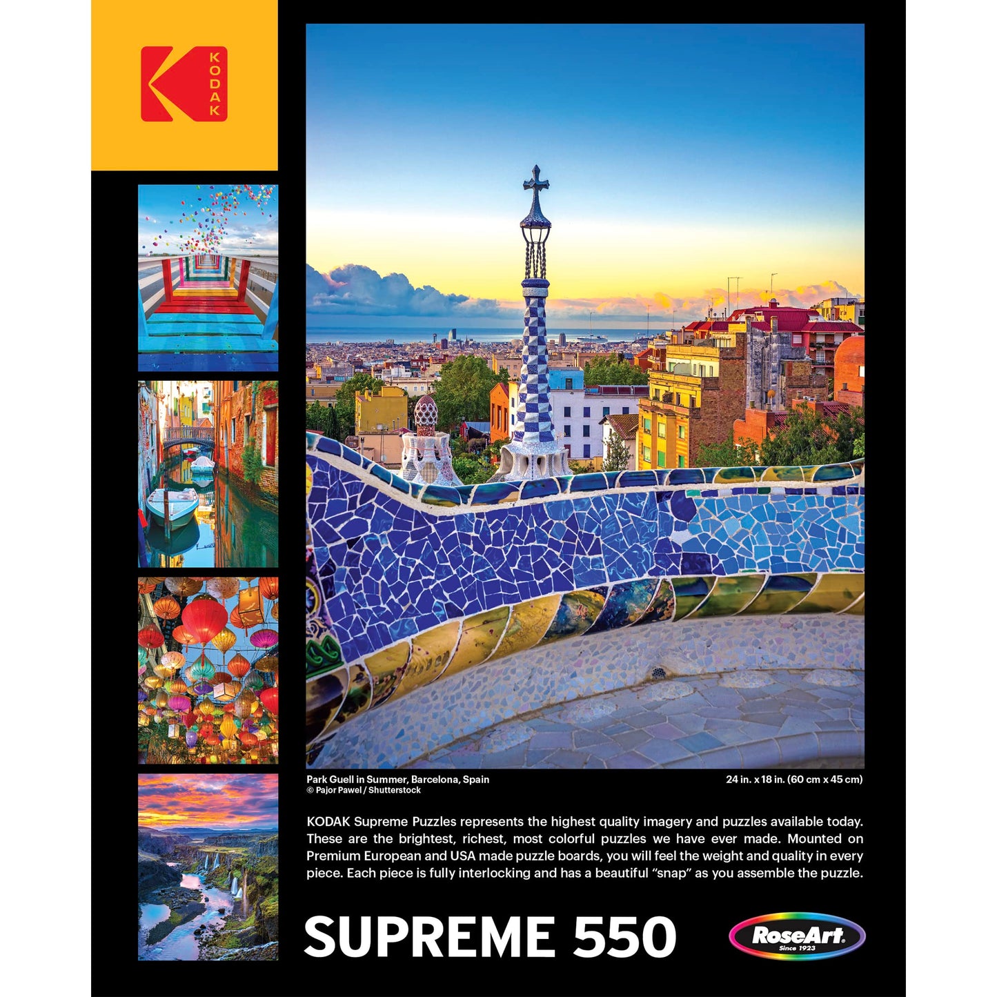 RoseArt 550-Piece Jigsaw Puzzle - Kodak Supreme Park Guell, Barcelona - Multi-colored Cardboard for Adults