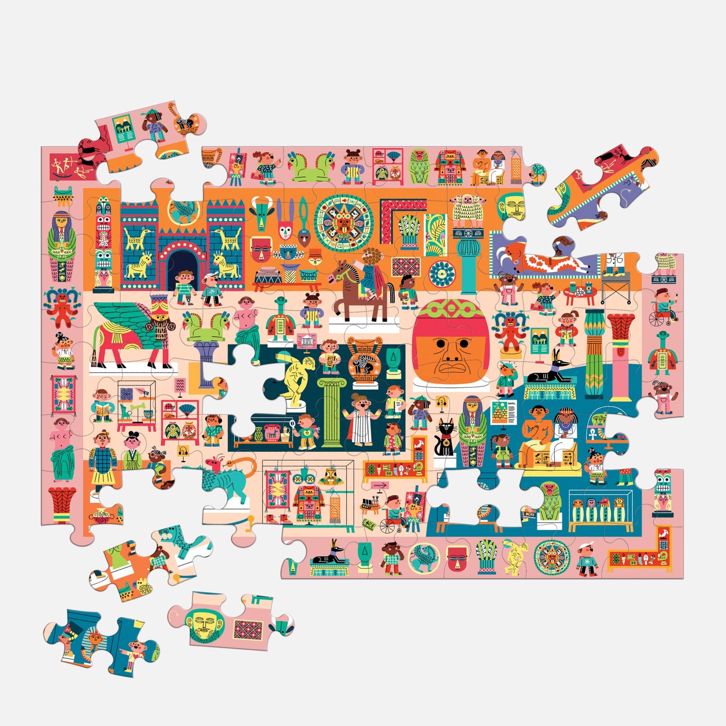Mudpuppy Art And Culture Museum - 64 Piece Search & Find Puzzle Jigsaw Puzzle Featuring Diverse Art Sculptures And Artifacts And