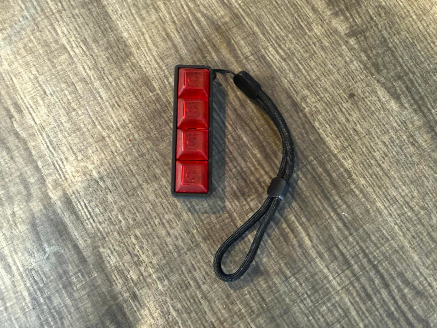 Four-Button Clicky Mechanical Switch Fidget Toy | Stim Toy, Stress Relief, Adhd (Black Base, Transparent Red Keycaps)