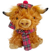 SaBrissi Wilbur Highland Cow 10 Brown Plushie Stuffed Animal with Tartan Hat & Scarf - Soft Toy for Kids