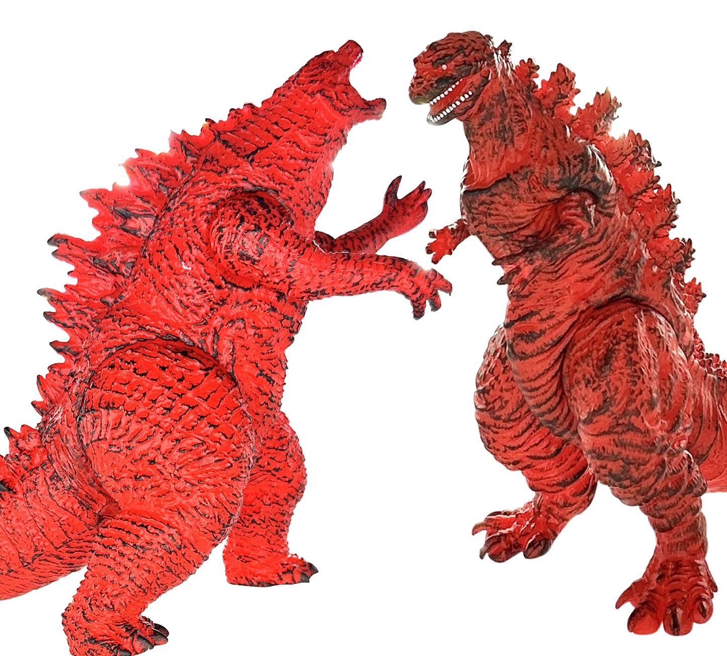 Twcare Set Of 2 Godzilla Legendary Fire Shin Figure Flaming King Of The Monsters Toys, Movable Joints Burning Action Movie Serie