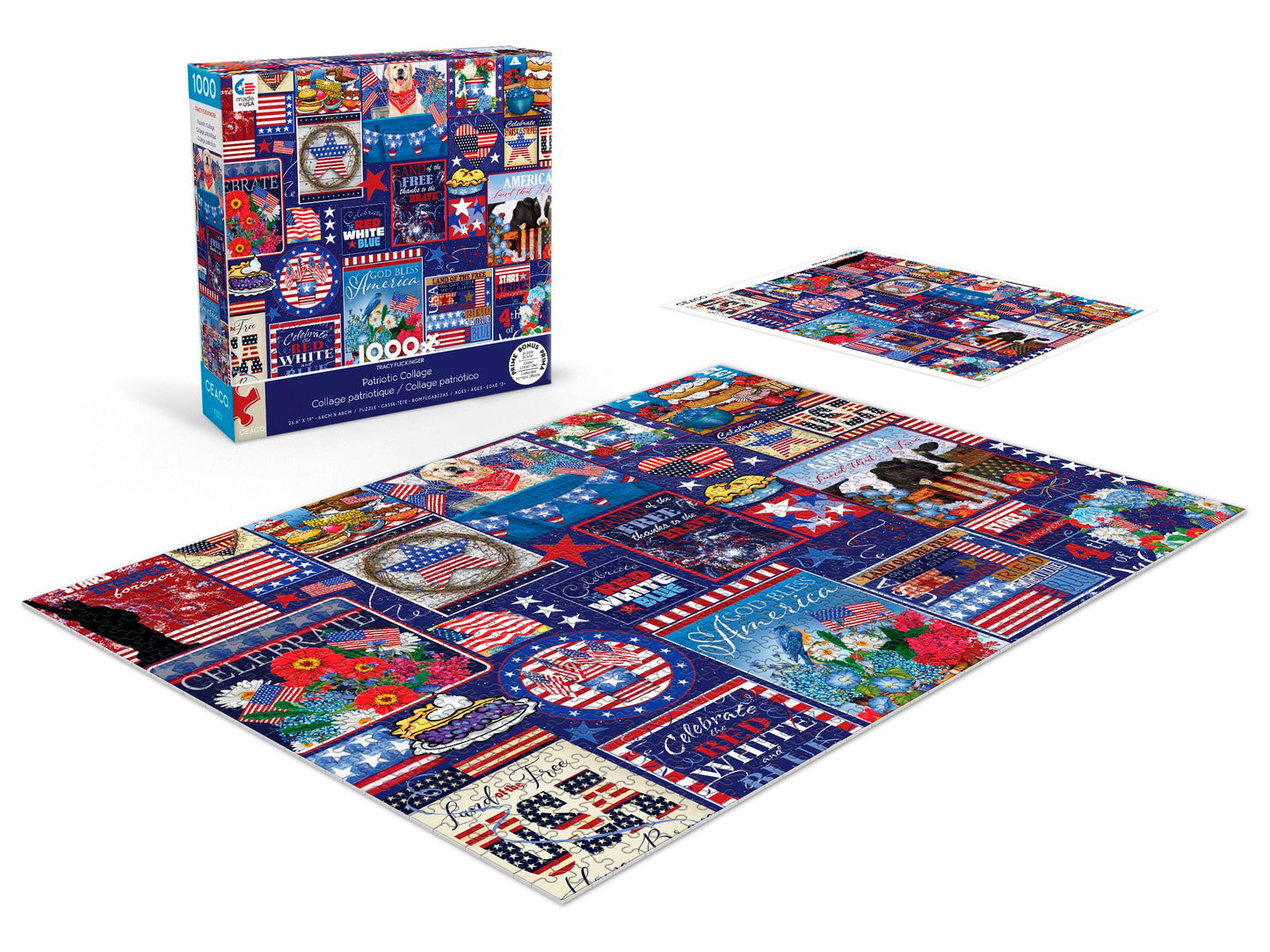 Ceaco - Tracy Flickinger - Patriotic Collage - 1000 Piece Jigsaw Puzzle