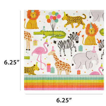 C.R. Gibson Party Animal Fringe Lunch Napkins, 20 Count (Pack of 1) (TW7-25362)