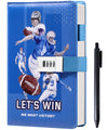 Cagie Gifts For Teen Boys Girls Diary With Lock Who Like Football, Kids Diary Securely Guard Secrets Journal With Lock For Boys, 192 Pages Refillable Teens Diary With Pen