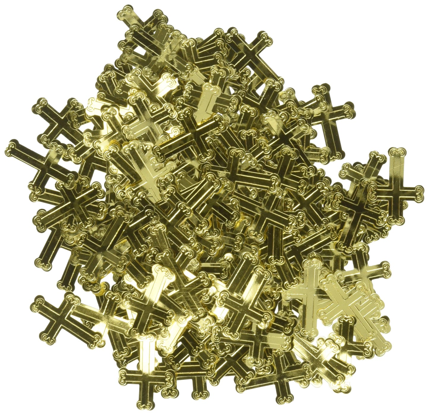 Creative Converting Embossed Cross Foil Confetti, Gold